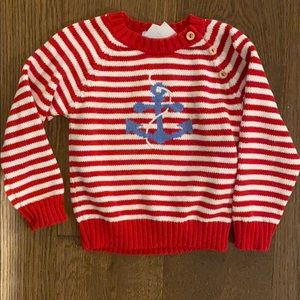 COPY - Bella Bliss red and white stripe anchor sweater